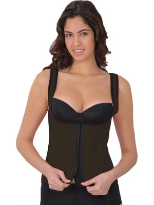 Red Womans Kahverengi Mı 9173 Terletici Agraflı Göğsü Açık Atlet Korse