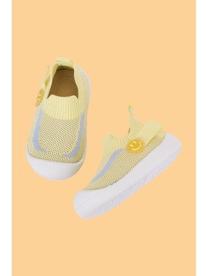 Mumenim Fire Erkek/kız Bebek&çocuk Esnek, Rahat Kaymaz Ortopedik Taban Sarı Ilk Adım Ayakkabısı/sneaker