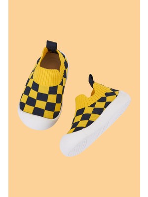 Mumenim Guula Taraftar Bebek Çocuk Sarı Lacivert Esnek Kaymaz Ortopedik Taban Ilk Adım Spor Ayakkabısı