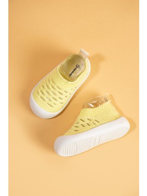 Mumenim Hobyo Unisex Çocuk&bebek Esnek, Kaymaz Ortopedik Taban Sarı Ilk Adım Ayakkabısı