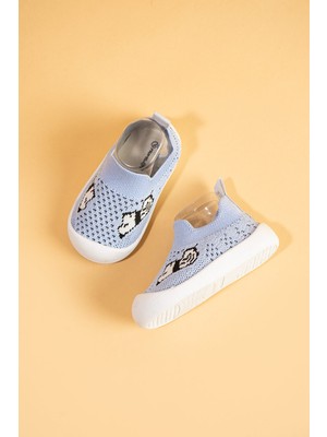 Mumenim Jowhar Unisex Çocuk&bebek Esnek, Figürlü, Yumuşak Kaymaz Ortopedik Taban Mavi Ilk Adım Spor Ayakkabı