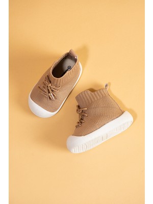 Mumenim Berbera Unisex Çocuk&bebek Ayak Parmak Koruyucu Kaymaz Ortopedik Taban Kahve Ilk Adım Botu Çocuk Bot