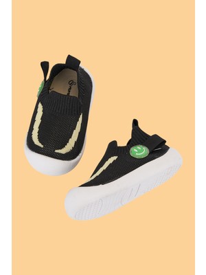 Mumenim Fire Erkek Bebek&çocuk Esnek Kaymaz Ortopedik Taban Siyah Ilk Adım Ayakkabısı/sneaker