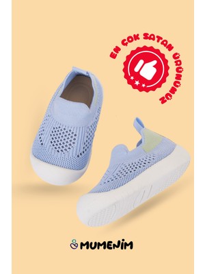 Mumenim Luuq Bebek - Çocuk Esnek Ortopedik Yumuşak Taban Şık Mavi Ilk Adım Spor Ayakkabısı - Spor Sneaker