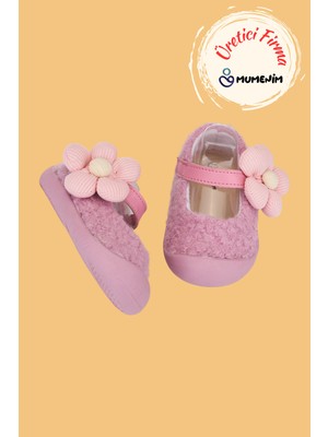 Mumenim Lebom Kız Bebek ve Çocuk Pembe Ortopedik Kaymaz Taban Günlük Babet Ayakkabı - Esnek ve Rahat Kalıp