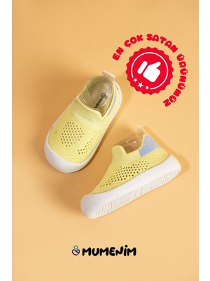 Mumenim Luuq Bebek - Çocuk Esnek Ortopedik Yumuşak Taban Şık Sarı Ilk Adım Spor Ayakkabısı - Spor Sneaker