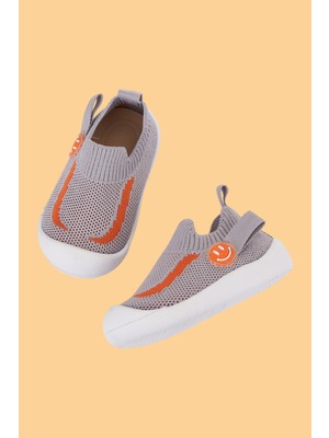 Mumenim Fire Erkek/kız Bebek&çocuk Esnek, Rahat Kaymaz Ortopedik Taban Gri Ilk Adım Ayakkabısı/sneaker