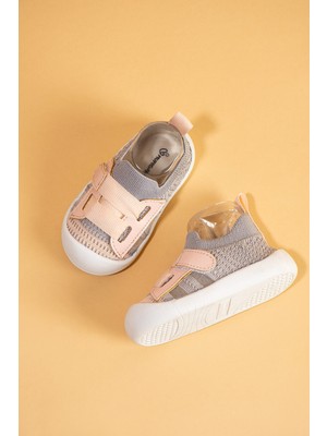 Mumenim Wisil Kız Çocuk&bebek Cırt Cırtlı, Esnek, Yumuşak Ortopedik Taban Pembe Ilk Adım ve Spor Ayakkabısı