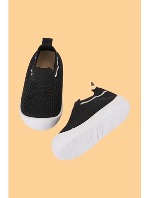 Mumenim Laaleys Erkek Bebek&çocuk Kaymaz Ortopedik Taban Siyah Ilk Adım Ayakkabısı/spor Sneaker