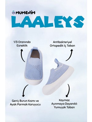 Mumenim Laaleys Unisex Bebek&çocuk Kaymaz Ortopedik Taban Mavi Ilk Adım Ayakkabısı Spor Sneaker