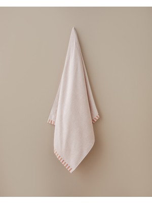 English Home Stripe Edge Pamuk Banyo Havlusu 70X140 cm Pudra