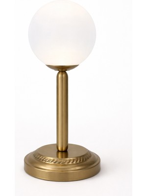 Minimal Golden Ball Beyaz Globe Cam Abajur