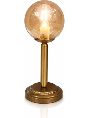 Minimal Golden Ball Bal Sarı Globe Cam Abajur