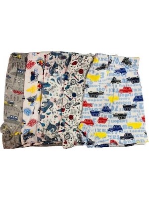 Tutku 0254 Erkek Çocuk Empirme Desenli Boxer 12 Adet Renkli Pamuklu Rahat Tasarım