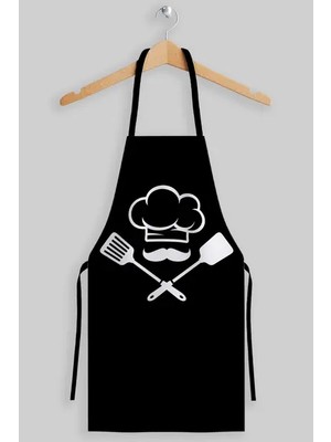 Ays Home Büyük Ebat Erkek Siyah Şef Aşçı Önlüğü (65 cm X85 Cm)