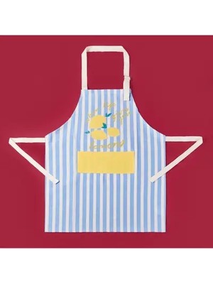 Evidea Soft Lime Cello Thea Mutfak Önlüğü - Mavi / Ekru - 54X78 cm