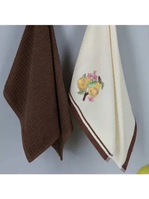 Maxstyle Pamuk Mutfak Havlusu Pear 2'li Krem-Kahve 40X60