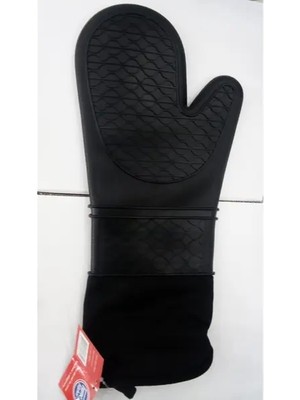 Belirtilmemiş Büyük Boy Siyah Silikon 38 cm Fırın Eldiveni