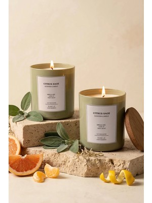 Le Jardin Citrus Sage Kokulu 2'li Mum Seti Yeşil 120 gr - 200 gr