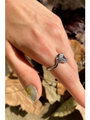 Spossy Silver Jewelry Damla Taşlı Yüzük