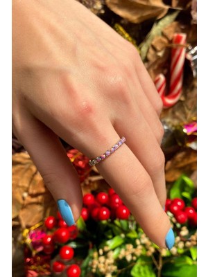 Spossy Silver Jewelry Opal Taşlı Tam Tur Yüzük