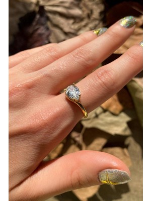 Spossy Silver Jewelry Damla Taşlı Yüzük