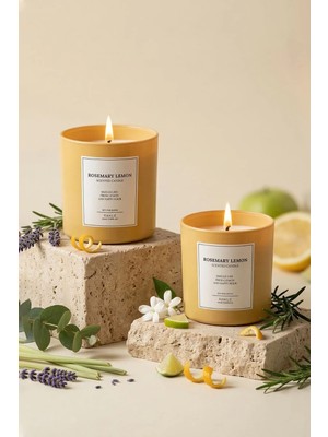 Le Jardin Rosemary Lemon Kokulu 2'li Mum Seti Sarı 120 gr - 200 gr