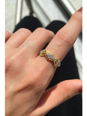 Spossy Silver Jewelry Üçgen Yüzük