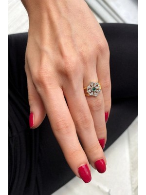 Spossy Silver Jewelry Çiçek Tasarım Yüzük