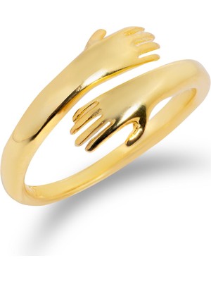 Spossy Silver Jewelry Kavuşan Eller Yüzük