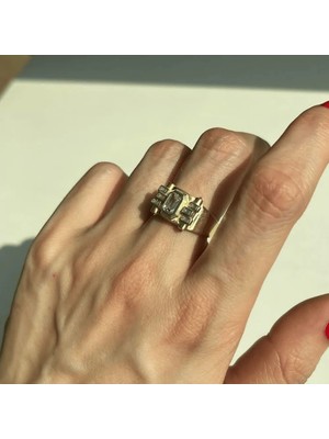 Spossy Silver Jewelry Serenay Serisi Baget Taşlı Yüzük