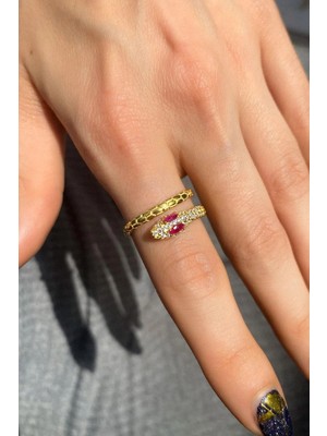 Spossy Silver Jewelry Yılan Yüzük
