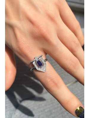 Spossy Silver Jewelry Baget Taşlı Yüzük