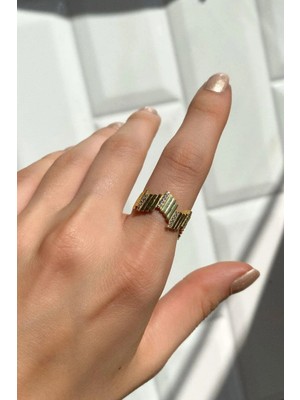 Spossy Silver Jewelry Zigzag Yüzük