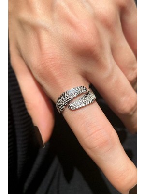 Spossy Silver Jewelry Yaprak Yüzük