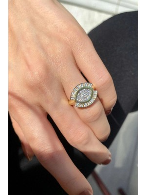 Spossy Silver Jewelry Taşlı Göz Yüzük