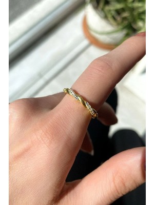 Spossy Silver Jewelry Zarif Taşlı Yüzük