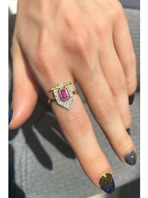 Spossy Silver Jewelry Baget Taşlı Yüzük