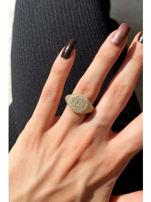 Spossy Silver Jewelry Full Taşlı Tasarım Yüzük