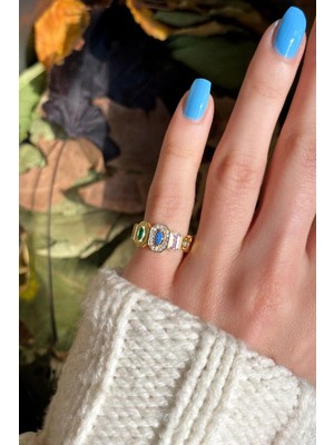 Spossy Silver Jewelry Baget Taşlı Serçe Parmak/eklem Yüzük