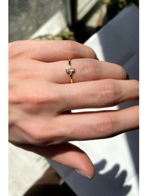 Spossy Silver Jewelry Zarif Baget Taşlı Yüzük