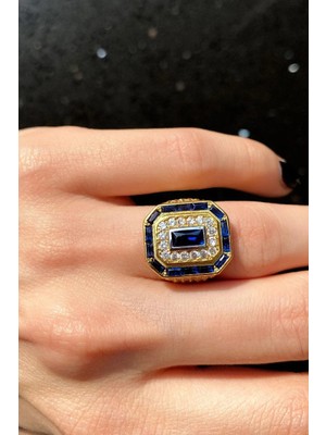 Spossy Silver Jewelry Baget Taşlı Yüzük