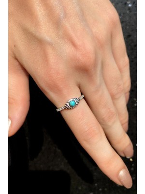 Spossy Silver Jewelry Opal Taşlı Göz Yüzük