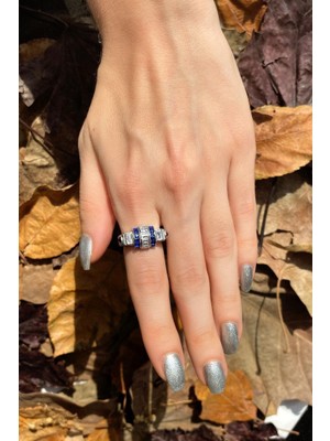 Spossy Silver Jewelry Baget Taşlı Yüzük