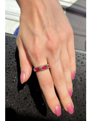 Spossy Silver Jewelry Badem Taşlı Yüzük