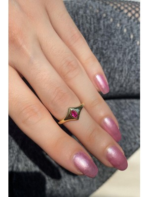 Spossy Silver Jewelry Badem Taşlı Eklem/serçe Parmak Yüzük