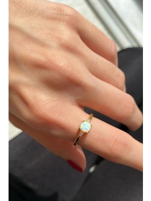 Spossy Silver Jewelry Opal Taşlı Yüzük