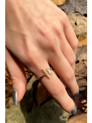 Spossy Silver Jewelry Zarif Baget Taşlı Yüzük