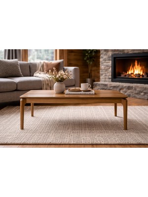 Fami Home | Napoli Orta Sehpa Ahşap Ayaklı Modern Salon Sehpası