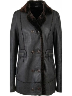 Asus Deri - Celine Hakiki Kürk Deri Çift Taraflı Kadın Ceket